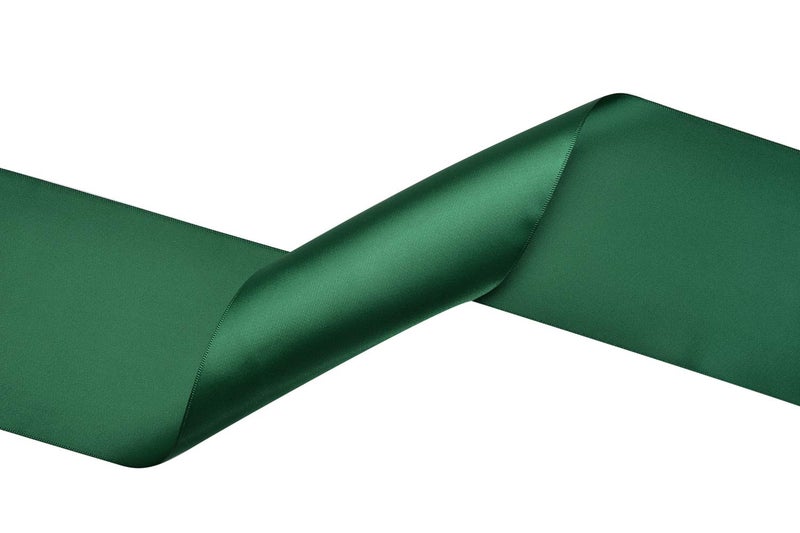 YAMA Double Face Satin Ribbon Roll - 4 inch Wide Solid Color Craft Ribbon, Great for Chair Sash,Making Bow, Sewing and Wedding Bouquet- 5 Yard/Spool, Green - Image 3